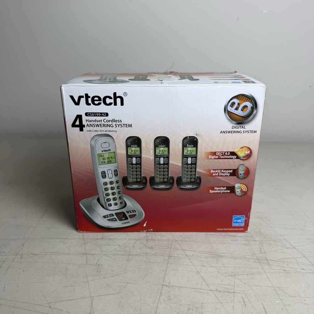 VTech Cs6199-42 4 Handset Cordless Answering System With Caller Id/call Waiting - Picture 1 of 5
